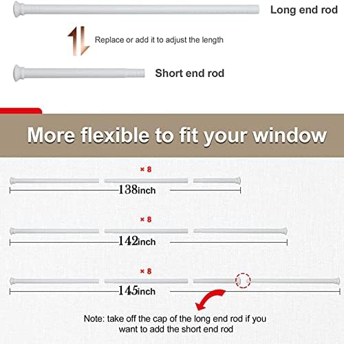 Mattschwarze Edelstahl Gardinenstange 71-472 cm mit Teetassendeckel Halterungen für stilvolle Schlafzimmerdekoration