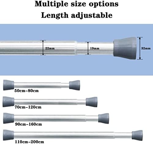 Edelstahl Duschstange ohne Bohren – Einstellbare Teleskopstange für Badezimmer & Balkon, 72-145cm, Schwarz