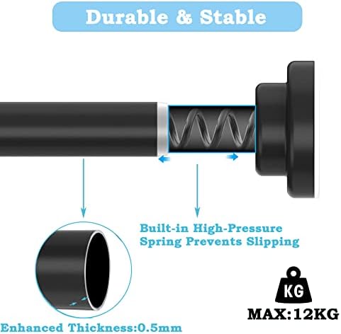 Gardinenstange ohne Bohren von - Verstellbare Teleskopstange für Dusche und Fenster, 62-85CM