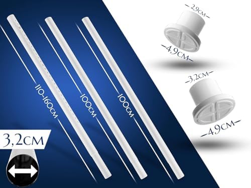 MEISENBERG Gardinenstange ohne Bohren 210-260cm – Robuste Teleskopstange in Matt Schwarz für Vorhänge und Raumteiler