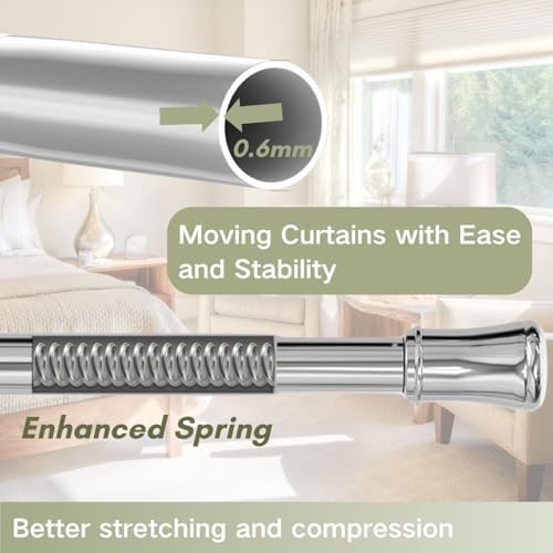 Klemmende Vorhangstange von – Verstellbare Teleskopstange ohne Bohren, ideal für Gardinen, Trennwände und Balkone 65-85