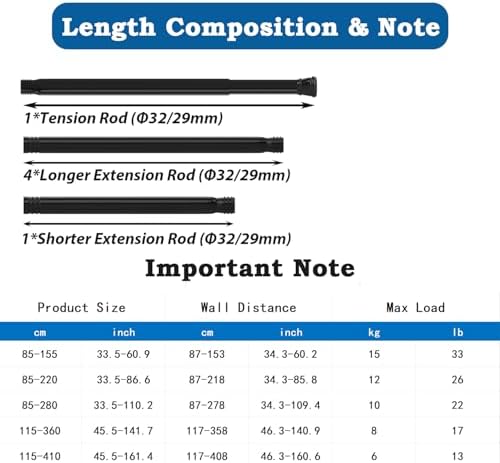Vorhangstange ohne Bohren – Teleskop Spannstange für Badezimmer & Fenster 73-145CM, weiß, stabil & flexibel