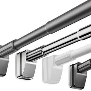 Gardinenstange ohne Bohren von XYZ – Teleskop Vorhangstange 40-55cm, flexibel einsetzbar für Bad & Schrank, Ø33mm