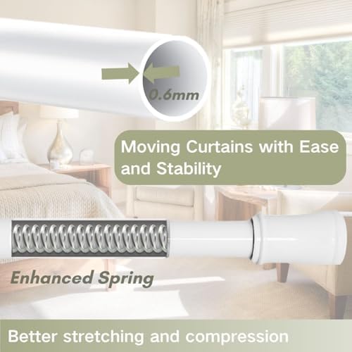 Klemmende Vorhangstange von – Verstellbare Teleskopstange ohne Bohren, ideal für Gardinen, Trennwände und Balkone 65-85