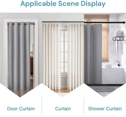 Gardinenstange ohne Bohren 103-190CM, Teleskopvorhangstange für Fenster, Badezimmer & Schrank – Einfache Montage in Weiß