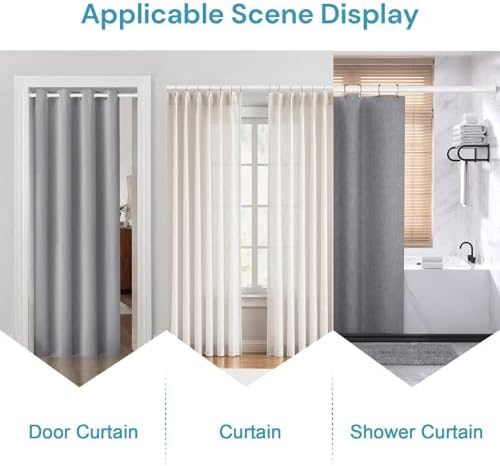 Gardinenstange ohne Bohren 103-190CM, Teleskopvorhangstange für Fenster, Badezimmer & Schrank – Einfache Montage in Weiß