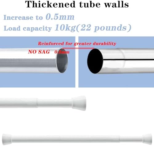 Edelstahl Duschstange ohne Bohren – Einstellbare Teleskopstange für Badezimmer & Balkon, 72-145cm, Schwarz