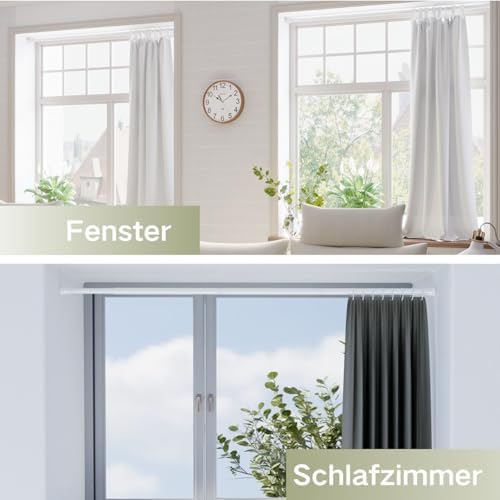 Klemmende Vorhangstange von – Verstellbare Teleskopstange ohne Bohren, ideal für Gardinen, Trennwände und Balkone 65-85