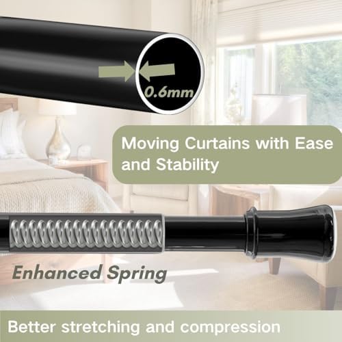 Klemmende Vorhangstange von – Verstellbare Teleskopstange ohne Bohren, ideal für Gardinen, Trennwände und Balkone 65-85