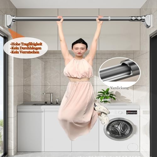 Gardinenstange ohne Bohren 3m-5m - Teleskop-Saugnapf für große Fenster, einfach zu installieren!