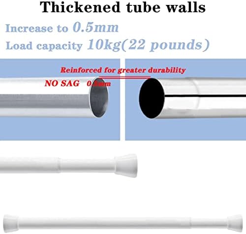 Edelstahl Duschstange ohne Bohren – Einstellbare Teleskopstange für Badezimmer & Balkon, 72-145cm, Schwarz