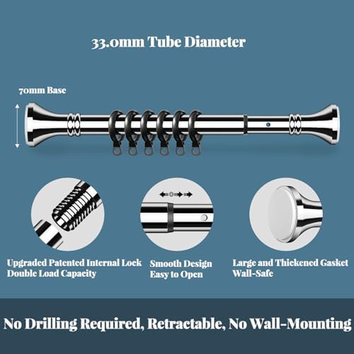Teleskopstangen von , ausziehbar 40-500 cm, ideal für Wohnmobil, Balkon & Bad, ohne Bohren, Weiß