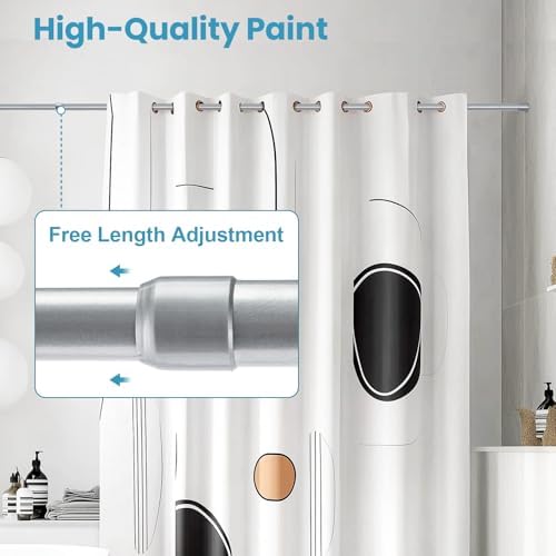Gardinenstange ohne Bohren 103-190CM, Teleskopvorhangstange für Fenster, Badezimmer & Schrank – Einfache Montage in Weiß