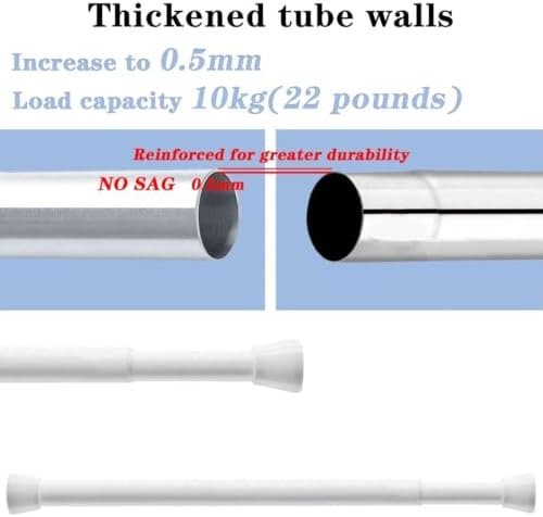 Edelstahl Duschstange ohne Bohren – Einstellbare Teleskopstange für Badezimmer & Balkon, 72-145cm, Schwarz