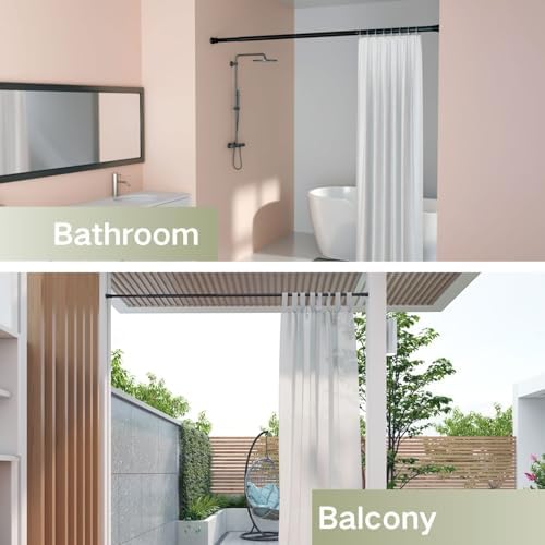 Klemmende Vorhangstange von – Verstellbare Teleskopstange ohne Bohren, ideal für Gardinen, Trennwände und Balkone 65-85