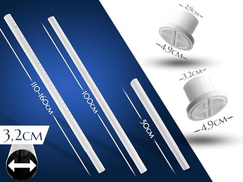 MEISENBERG Gardinenstange ohne Bohren 210-260cm – Robuste Teleskopstange in Matt Schwarz für Vorhänge und Raumteiler