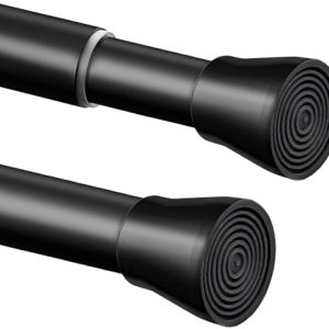 Edelstahl Duschstange ohne Bohren – Einstellbare Teleskopstange für Badezimmer & Balkon, 72-145cm, Schwarz