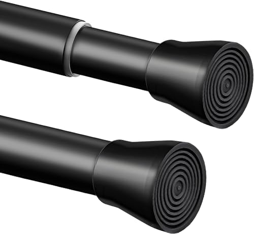 Edelstahl Duschstange ohne Bohren – Einstellbare Teleskopstange für Badezimmer & Balkon, 72-145cm, Schwarz