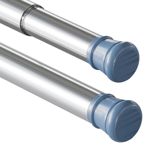 KIKAR Vorhangstange ohne Bohren - Teleskop Spannstange für Badezimmer und Fenster 83-145CM, Schwarz 25mm