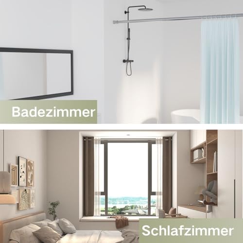 Klemmende Vorhangstange von – Verstellbare Teleskopstange ohne Bohren, ideal für Gardinen, Trennwände und Balkone 65-85