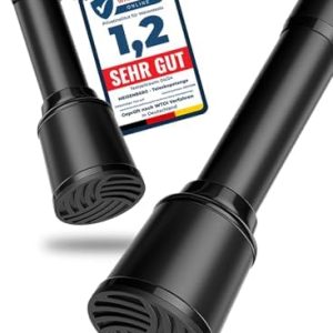 MEISENBERG Spannstange 120-170cm, Schwarz Ø 32mm - Perfekt zum Klemmen für Vorhänge, Duschen und Türen ohne Bohren