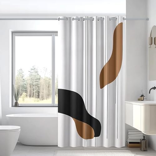 Gardinenstange ohne Bohren 103-190CM, Teleskopvorhangstange für Fenster, Badezimmer & Schrank – Einfache Montage in Weiß