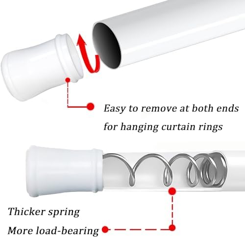 Klemmende Vorhangstange von – Verstellbare Teleskopstange ohne Bohren, ideal für Gardinen, Trennwände und Balkone 65-85
