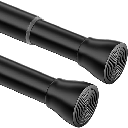 Edelstahl Duschstange ohne Bohren – Einstellbare Teleskopstange für Badezimmer & Balkon, 72-145cm, Schwarz