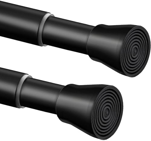 Edelstahl Duschstange ohne Bohren – Einstellbare Teleskopstange für Badezimmer & Balkon, 72-145cm, Schwarz