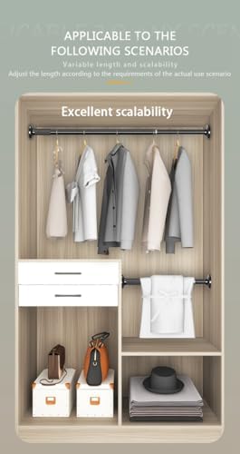 Teleskopstange Schwarz 328-377 cm – No-Drill Vorhangstange für Badezimmer, Schlafzimmer & große Fenster