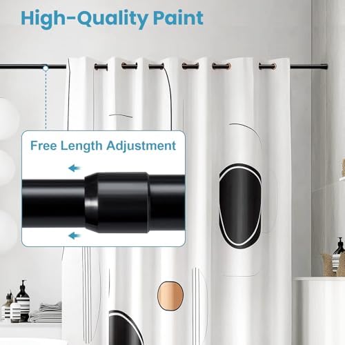 Gardinenstange ohne Bohren 103-190CM, Teleskopvorhangstange für Fenster, Badezimmer & Schrank – Einfache Montage in Weiß