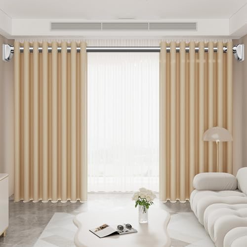 Gardinenstange ohne Bohren 3m-5m - Teleskop-Saugnapf für große Fenster, einfach zu installieren!