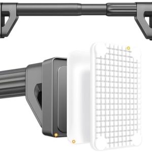 Verstellbare Gardinenstange von – Teleskopstange ohne Bohren für Dusche und Balkon, Edelstahl Grau, 70-490cm