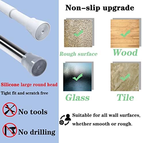 Edelstahl Duschstange ohne Bohren – Einstellbare Teleskopstange für Badezimmer & Balkon, 72-145cm, Schwarz