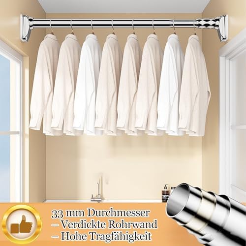 Gardinenstange ohne Bohren 3m-5m - Teleskop-Saugnapf für große Fenster, einfach zu installieren!