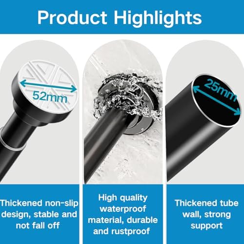Gardinenstange ohne Bohren von - Verstellbare Teleskopstange für Dusche und Fenster, 62-85CM