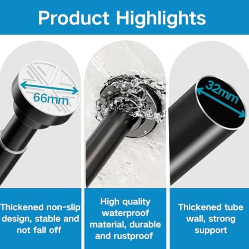 Gardinenstange ohne Bohren von - Verstellbare Teleskopstange für Dusche und Fenster, 62-85CM