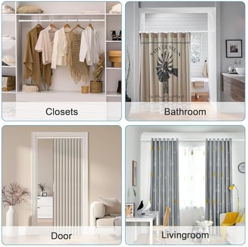 Gardinenstange ohne Bohren 103-190CM, Teleskopvorhangstange für Fenster, Badezimmer & Schrank – Einfache Montage in Weiß