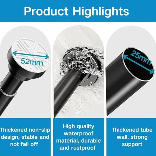 Gardinenstange ohne Bohren von - Verstellbare Teleskopstange für Dusche und Fenster, 62-85CM