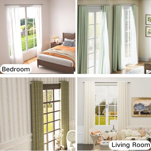 Ausziehbare Vorhangstange von – Verstellbare Gardinenstange für Schlafzimmer, Wohnzimmer, Küche (72-155CM Φ25mm)