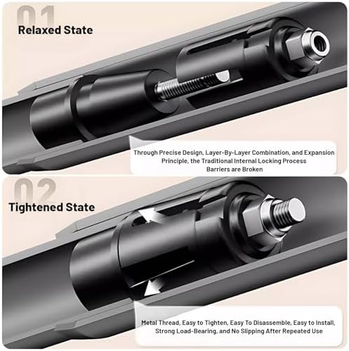 Teleskopstangen von , ausziehbar 40-500 cm, ideal für Wohnmobil, Balkon & Bad, ohne Bohren, Weiß