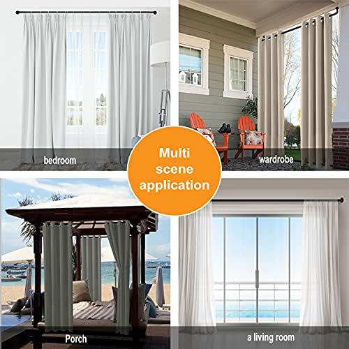 LUXFEN 1 Zoll Industrielle Gardinenstange 81-122cm – Rustikale Outdoor Deko für Fenster & Raumteiler, Schwarz