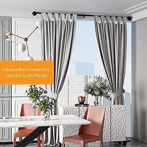 LUXFEN 1 Zoll Industrielle Gardinenstange 81-122cm – Rustikale Outdoor Deko für Fenster & Raumteiler, Schwarz