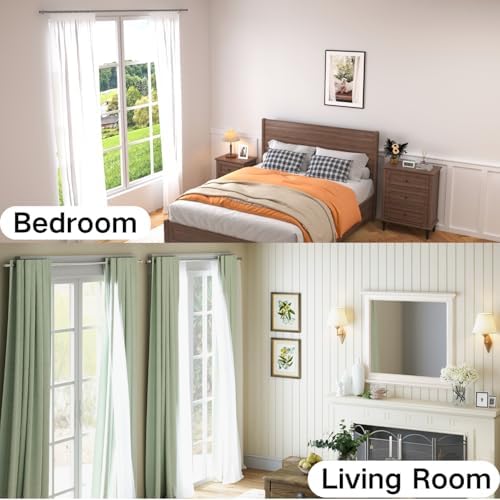 Ausziehbare Vorhangstange von – Verstellbare Gardinenstange für Schlafzimmer, Wohnzimmer, Küche (72-155CM Φ25mm)