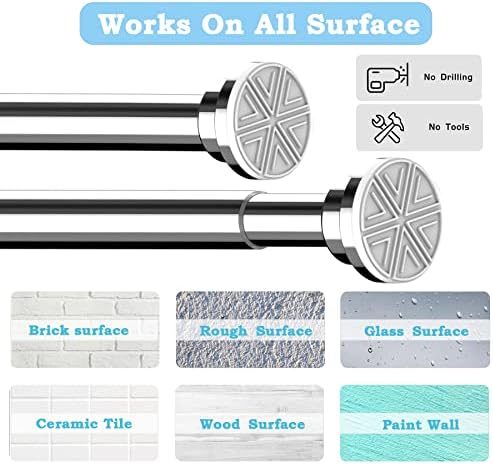 Gardinenstange ohne Bohren von - Verstellbare Teleskopstange für Dusche und Fenster, 62-85CM