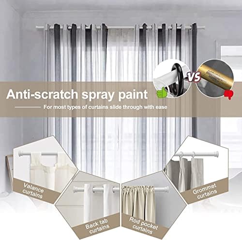 Mattschwarze Edelstahl Gardinenstange 71-472 cm mit Teetassendeckel Halterungen für stilvolle Schlafzimmerdekoration