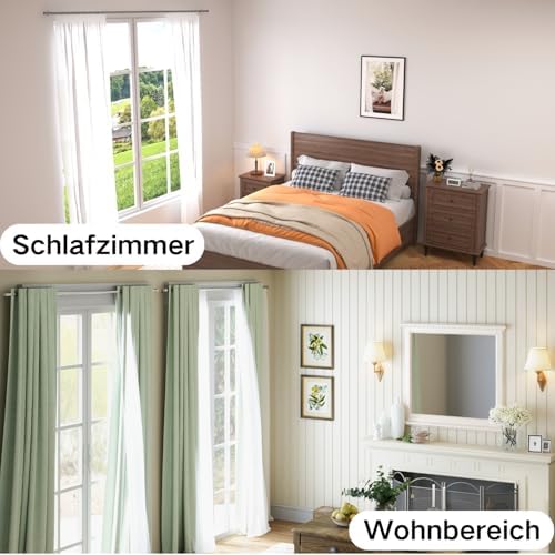 Ausziehbare Vorhangstange von – Verstellbare Gardinenstange für Schlafzimmer, Wohnzimmer, Küche (72-155CM Φ25mm)