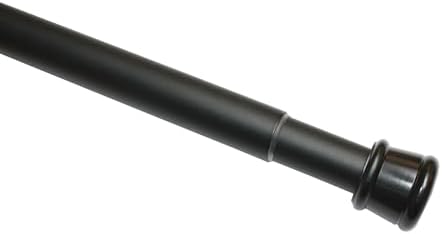 GARDINIA Spannstange 60-100 cm, Ausdehnbar, Metall, Schwarz-matt, Ideal für Gardinen ohne Bohren