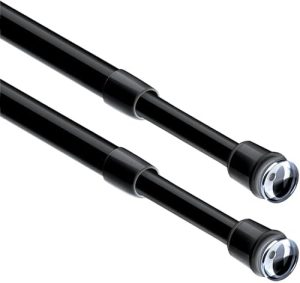 Klemmende Gardinenstange von - Teleskop Vorhangstange ohne Bohren, ideal für Küchen und Schränke - Schwarz (45-60CM)