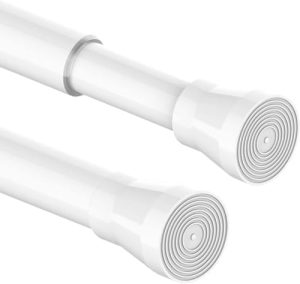 Verstellbare 1PC Duschvorhangstange ohne Bohren - Teleskopstange für Badezimmer & Balkon (185-250cm, Weiß)